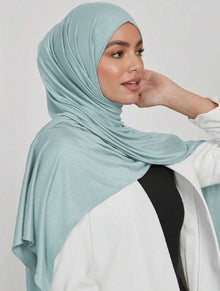 Rayon Cotton Jersey Scarf | Water Blue
