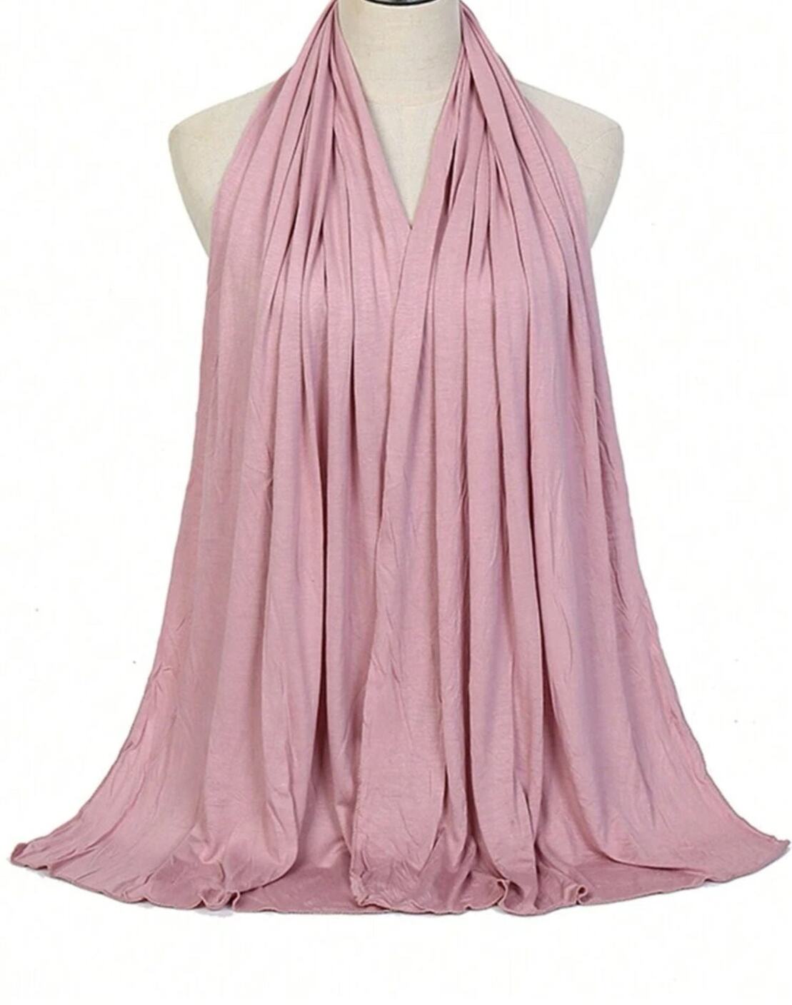Rayon Cotton Jersey Scarf | Pink