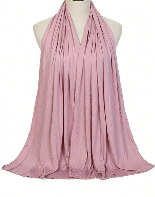 Rayon Cotton Jersey Scarf | Pink