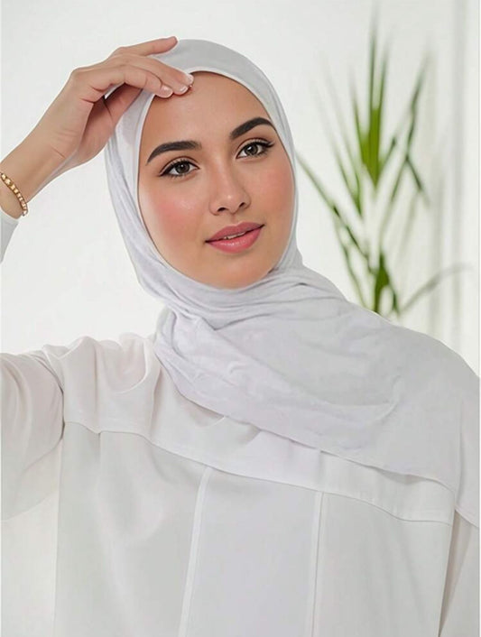 Rayon Cotton Jersey Scarf | White