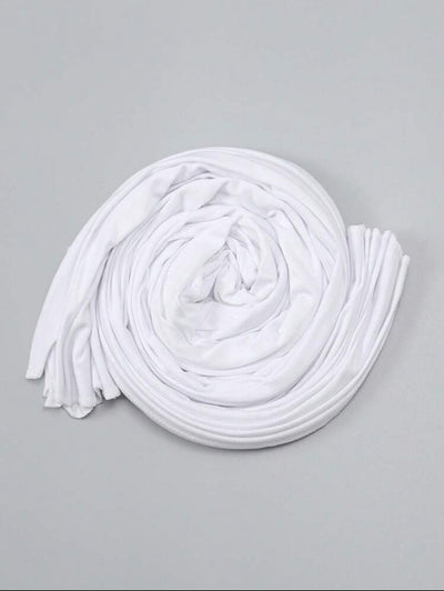 Rayon Cotton Jersey Scarf | White