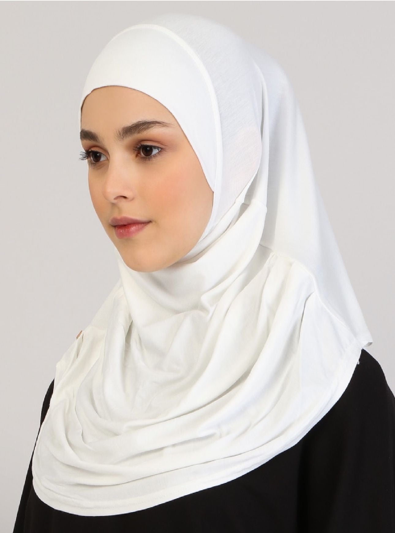 Viscose Instant Muslim Hijab | White Cream