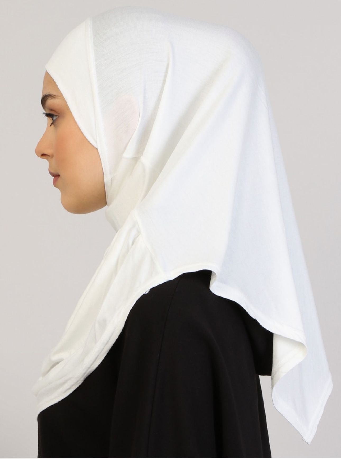 Viscose Instant Muslim Hijab | White Cream