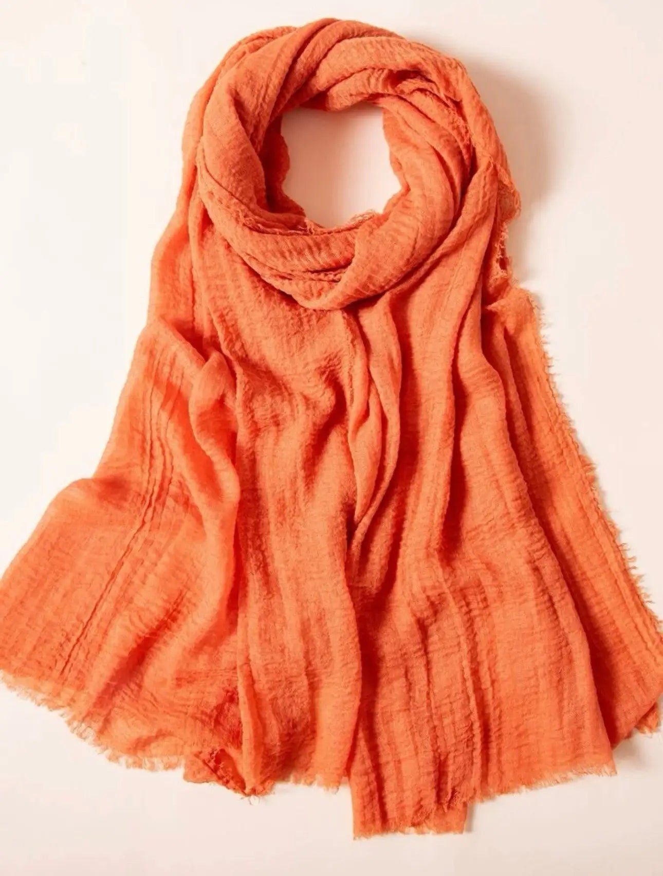 Womens Orange Cotton Scarf - Cotton Scarf (Orange) - Ayesha’s Collection