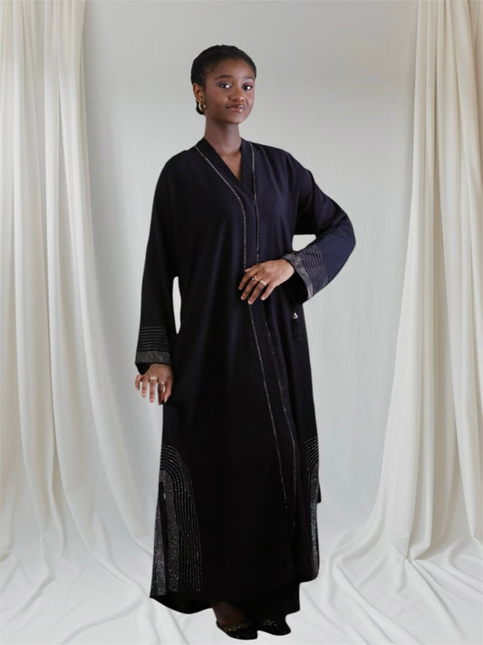 Woman long black abaya dress