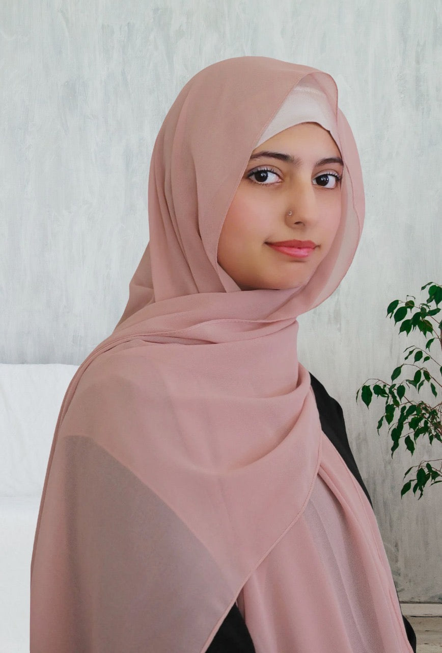 Lightweight Classic Chiffon Hijab Pink - Main Image