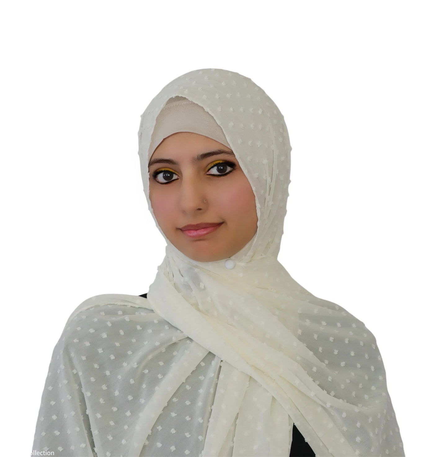 Pom Bubble Chiffon Hijab | Milky White