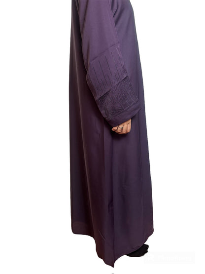 Open Front Button Down Abayas (Purple)