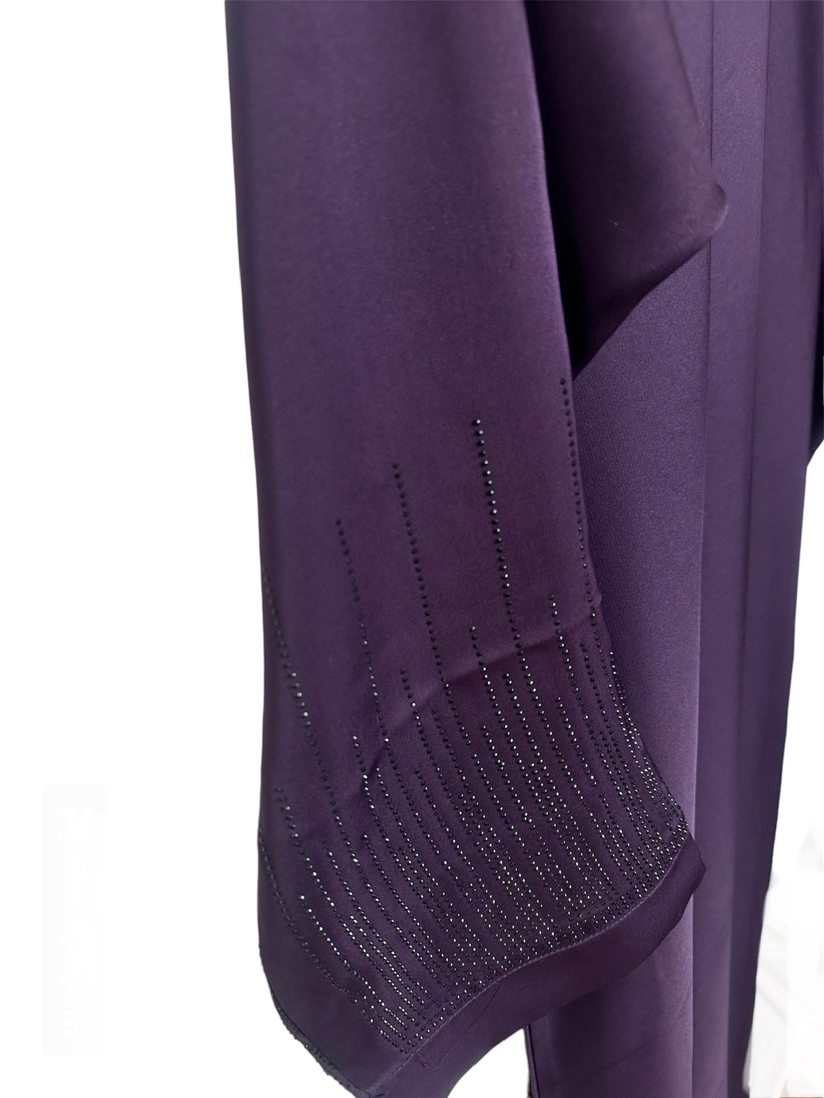 Open Front Button Down Abayas Purple - Ayesha’s Collection