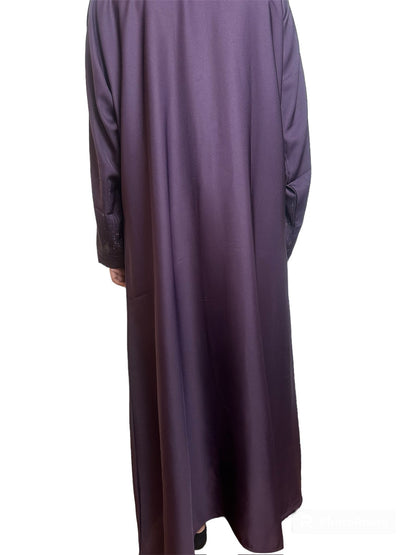 Open Front Button Down Abayas (Purple)