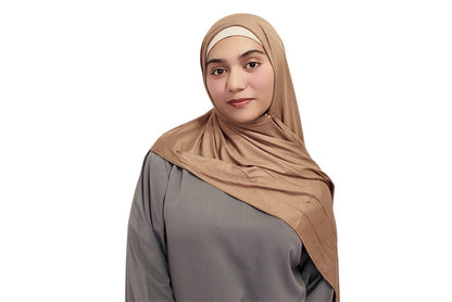 Rayon Cotton Jersey Scarf | Brown