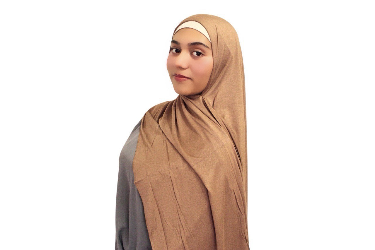 Rayon Cotton Jersey Scarf | Brown