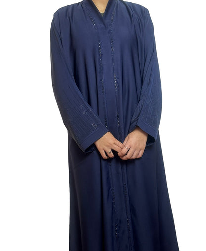 Open Front Button Down Abayas (Blue)