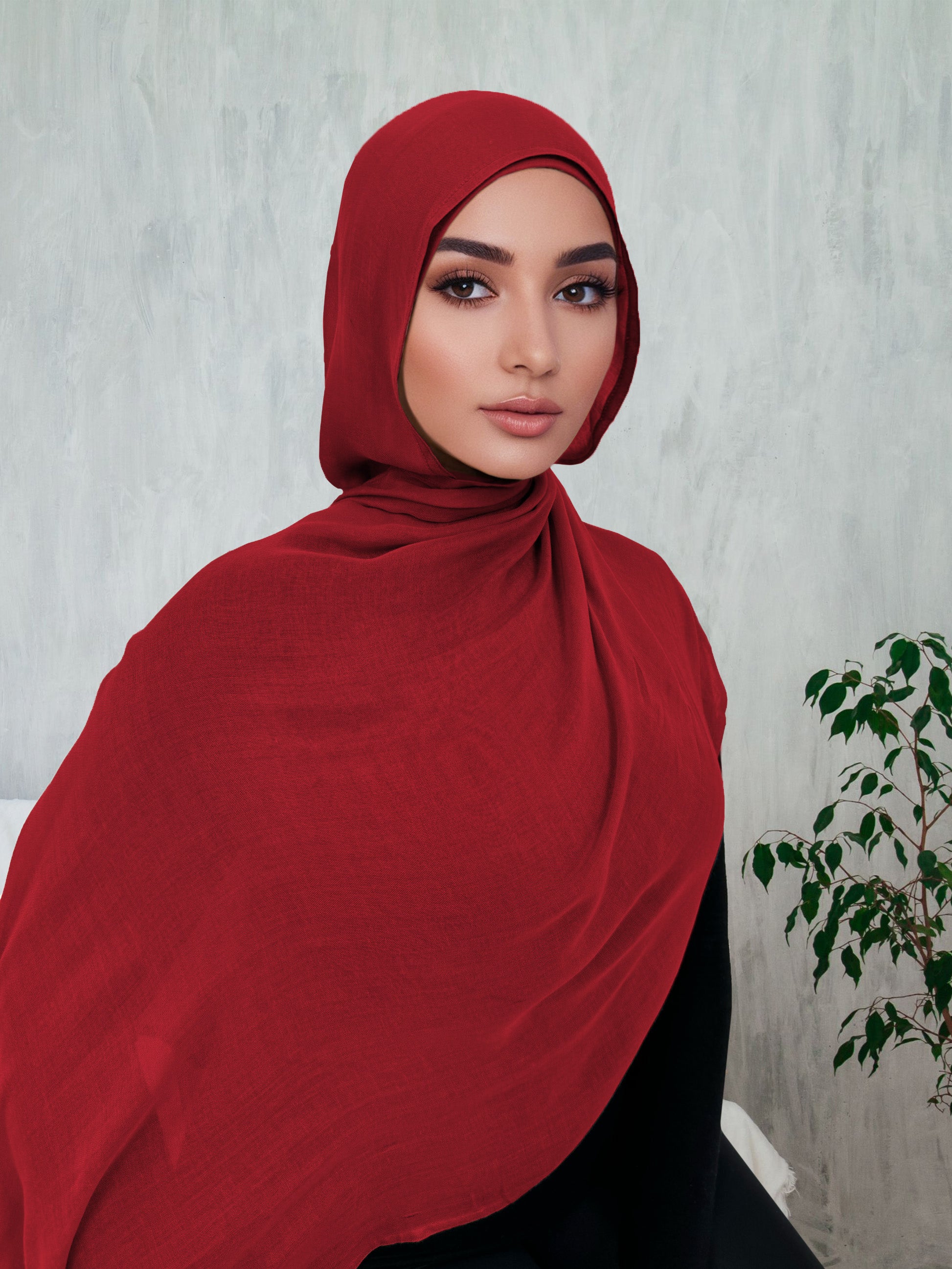 Vouges Red Hjab Buy Premium Modal Hijab (Cherry Red) | Free Shipping $50+