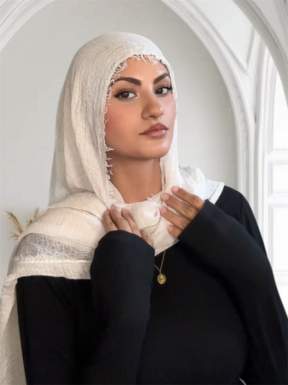Woman headscarf in cream color