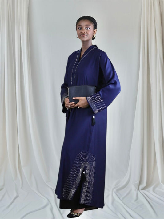 Woman long blue Turkish abaya dress 